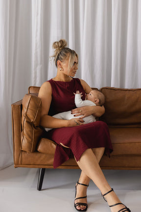 Red Wine Breastfeeding Dress