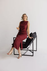 Red Wine Breastfeeding Dress